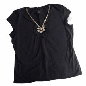 DB Life Beaded Knit Shirt Sz L